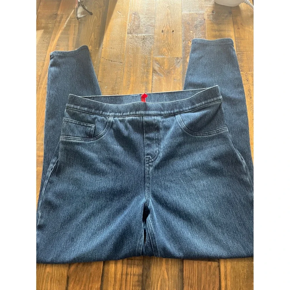 SPANX Jean-ish Ankle Leggings Skinny Jeans Women L Blue Indigo Minimalist